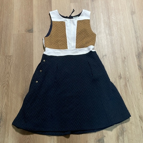 Maeve Brown and Navy Dress - Picture 1 of 8